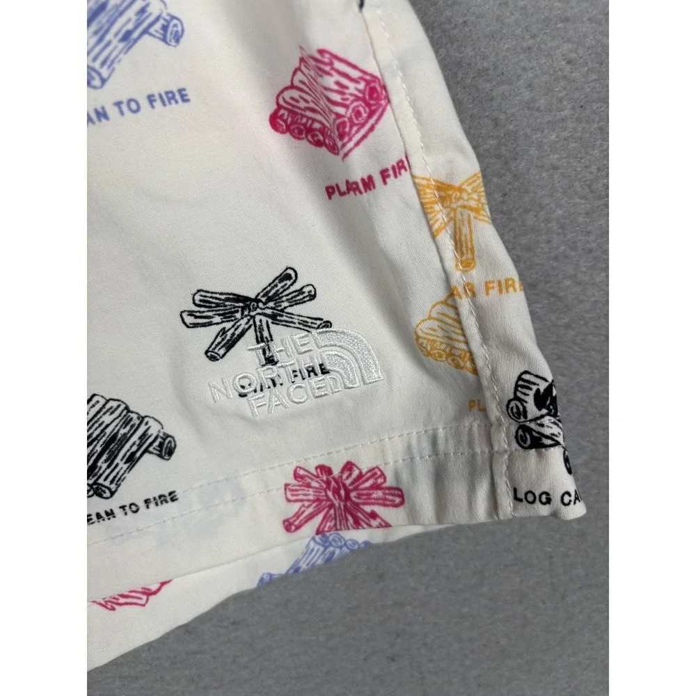 The North Face Swim Trunks Shorts Mens Medium White Campfire Print Camping Beach